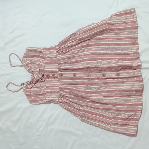 Roxy Under the Cali Sun Striped Mini Dress, Color Baked Clay Size S - Picture 16 of 16